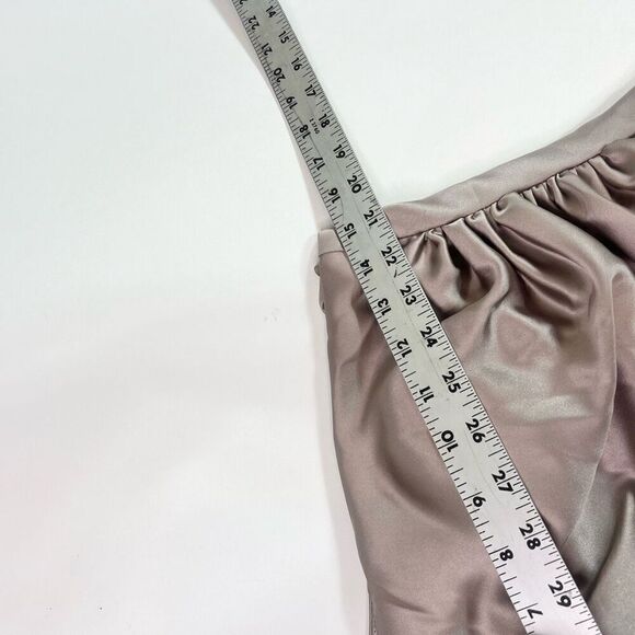 Reverly Dress Womens 4 gray Maxi One Shoulder Pleated Evening Gown Satin - Picture 7 of 15